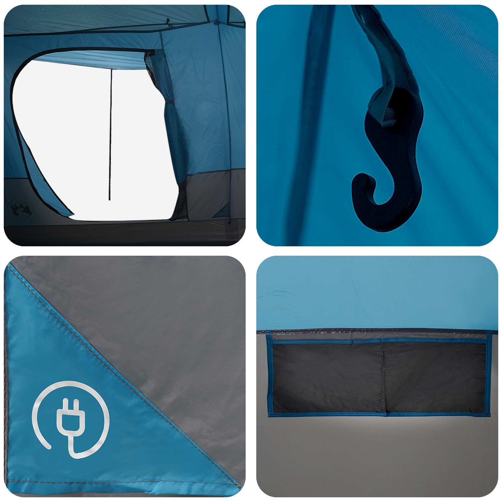 vidaXL Tunnel Tent Blue 400 x 278 x 182 cm