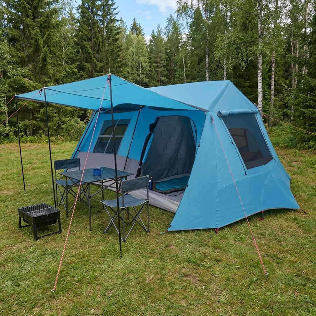 vidaXL Tunnel Tent Blue 400 x 278 x 182 cm