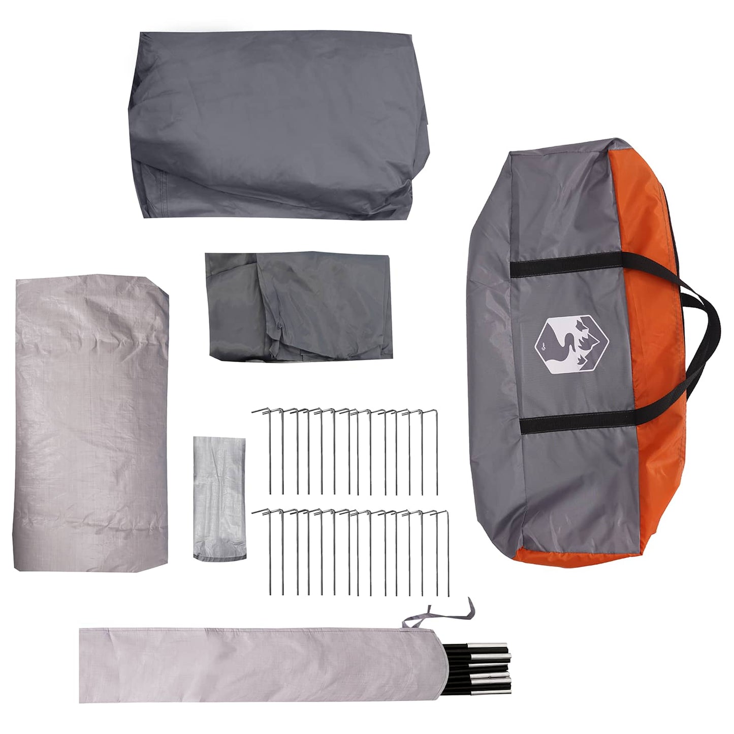 vidaXL Tunnel Tent Grey and Orange 400 x 278 x 182 cm