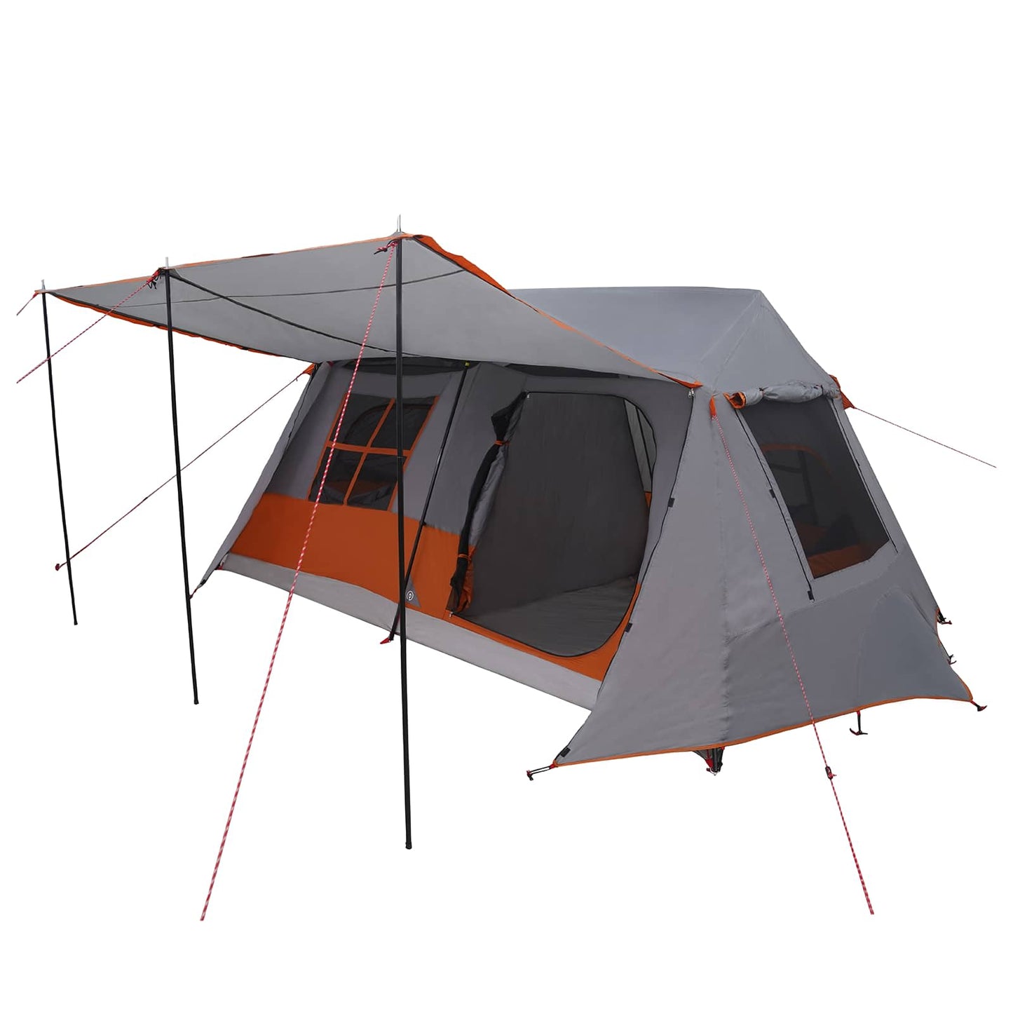 vidaXL Tunnel Tent Grey and Orange 400 x 278 x 182 cm