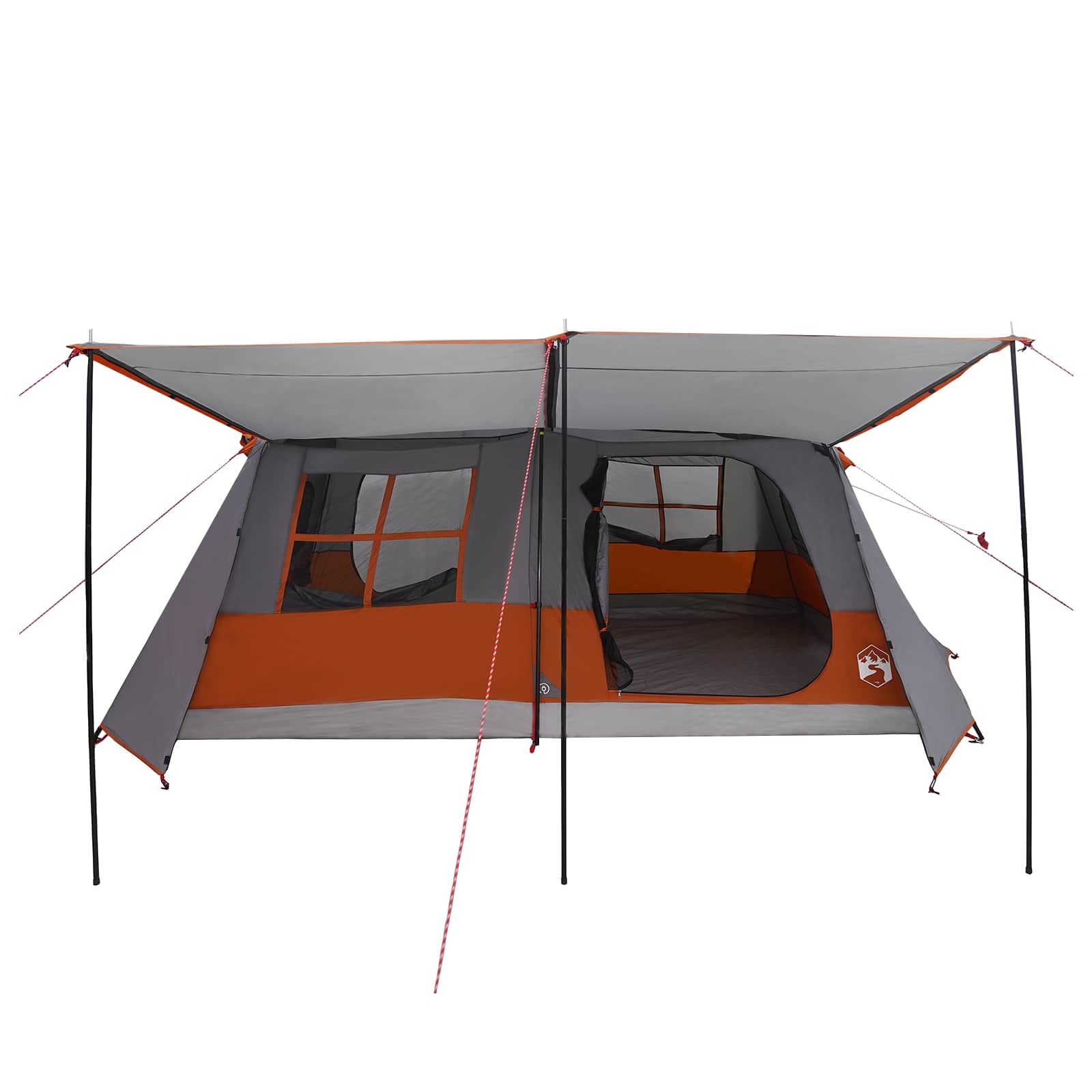 vidaXL Tunnel Tent Grey and Orange 400 x 278 x 182 cm
