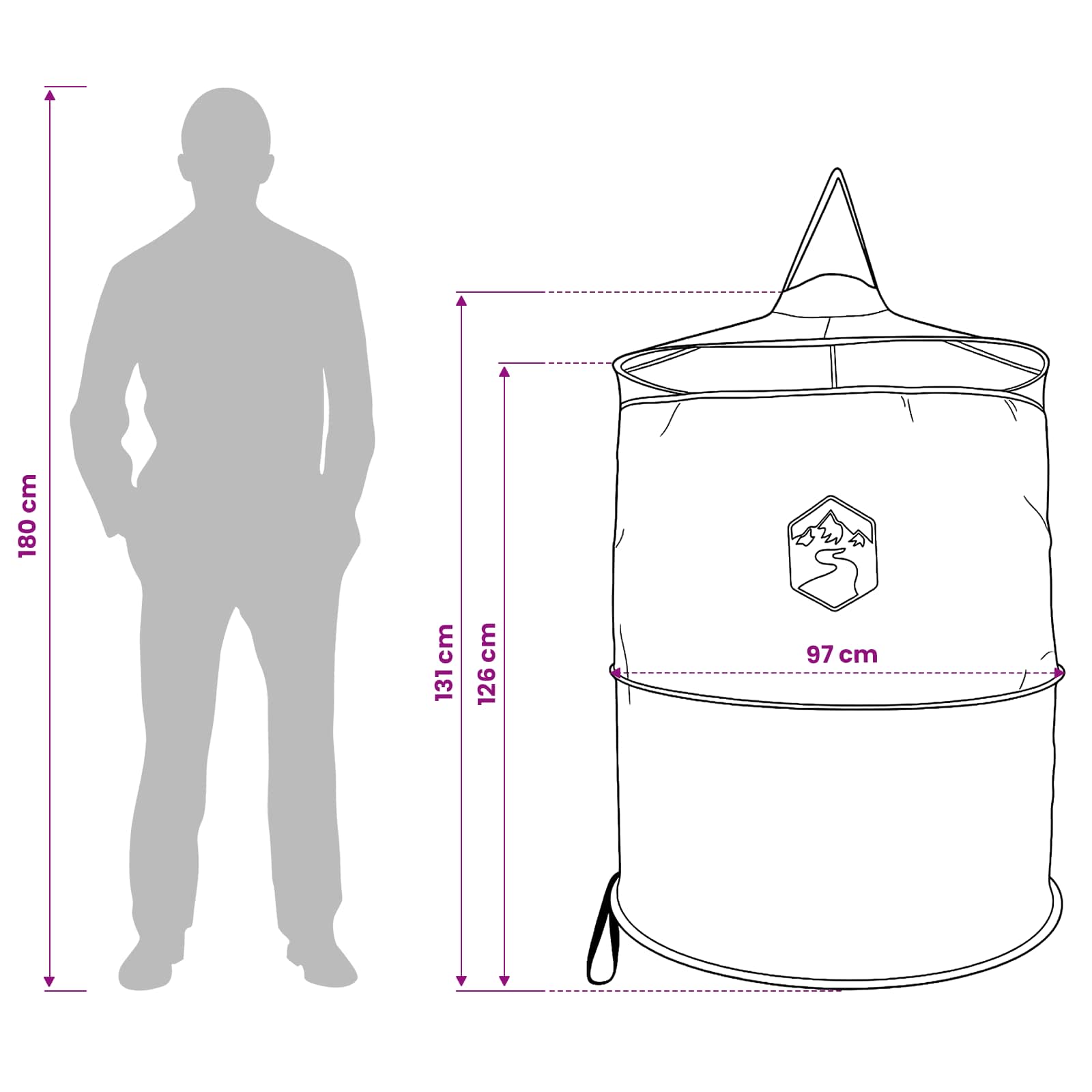 vidaXL Pop-up Toilet Tent with Hanging Rope 97 x 126 cm Blue