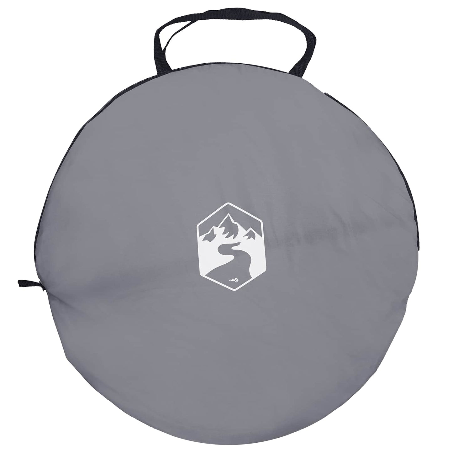 vidaXL Pop-up Toilet Tent with Hanging Rope Grey and Orange - 97 x 126 cm