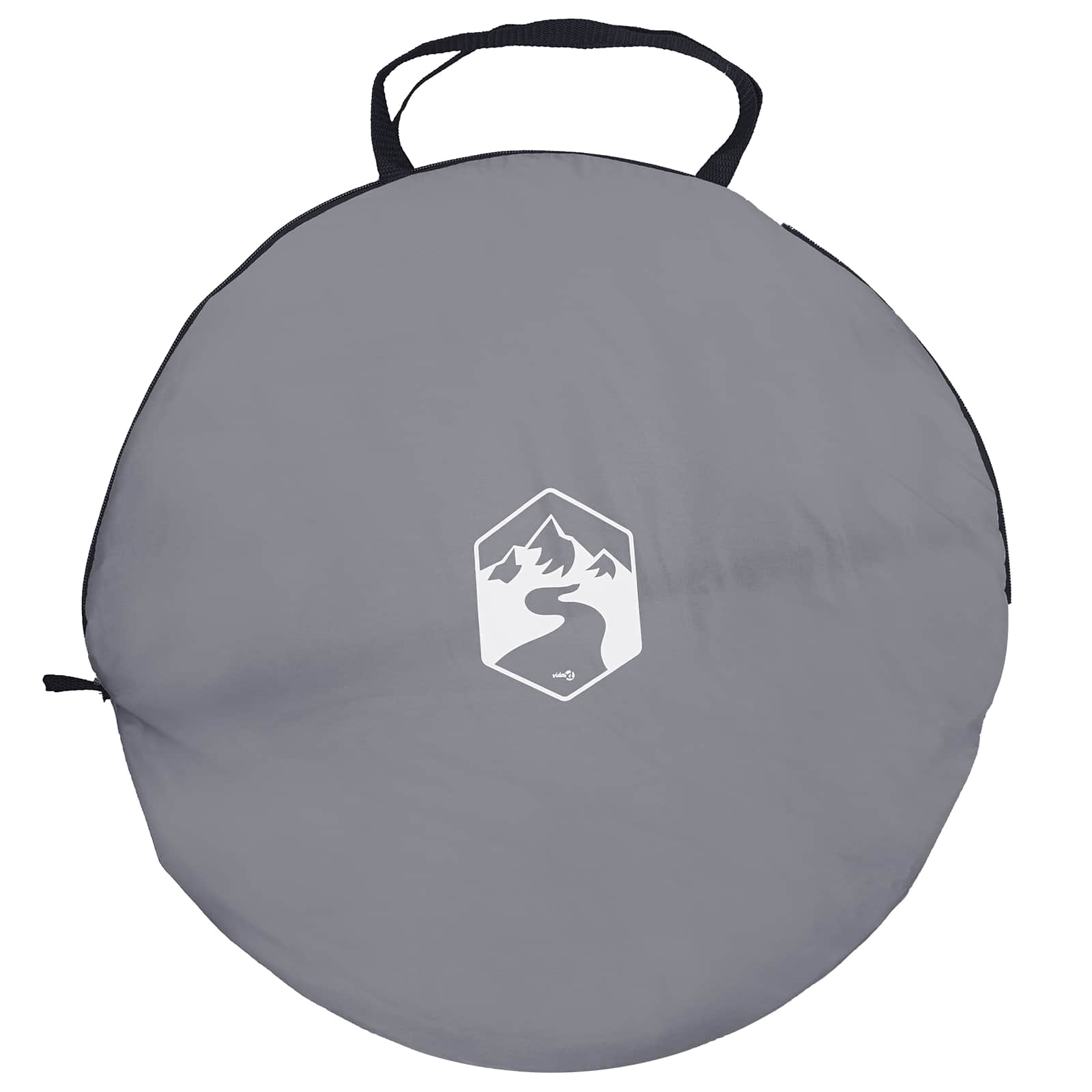 vidaXL Pop-up Toilet Tent with Hanging Rope Grey and Orange - 97 x 126 cm