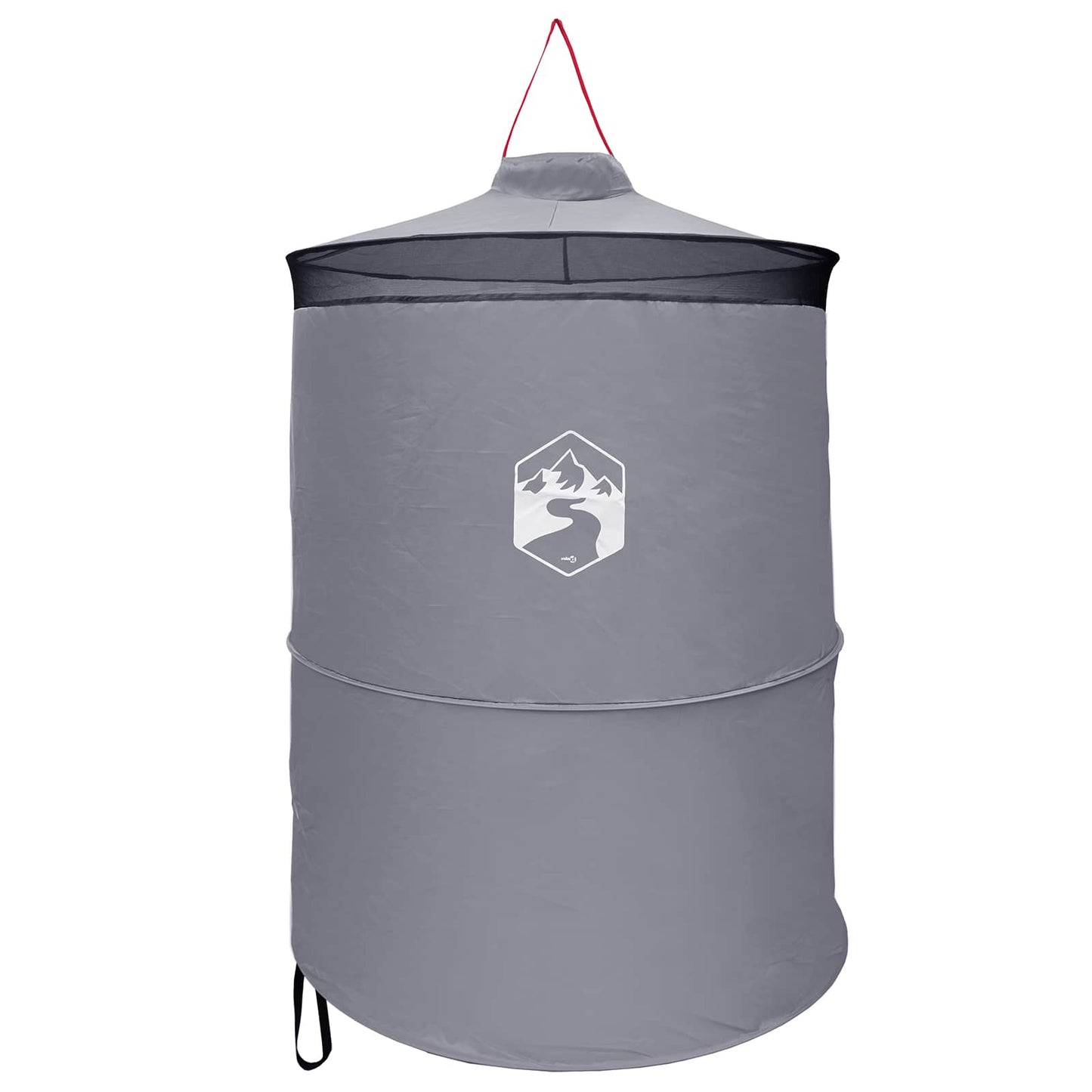 vidaXL Pop-up Toilet Tent with Hanging Rope Grey and Orange - 97 x 126 cm