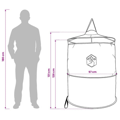 vidaXL Pop-up Toilet Tent with Hanging Rope Grey and Orange - 97 x 126 cm