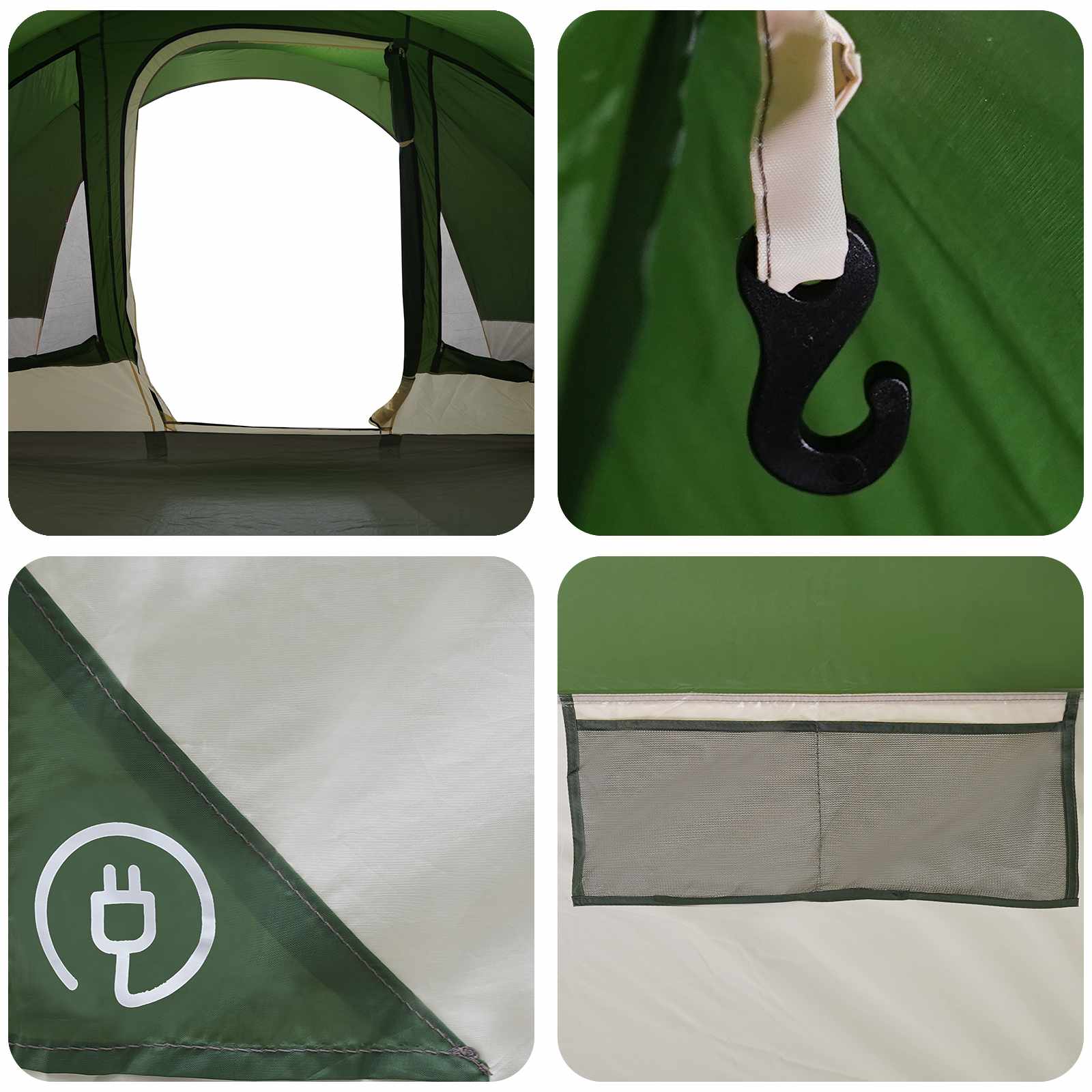 vidaXL Tunnel Tent 560 x 395 x 212 cm Green