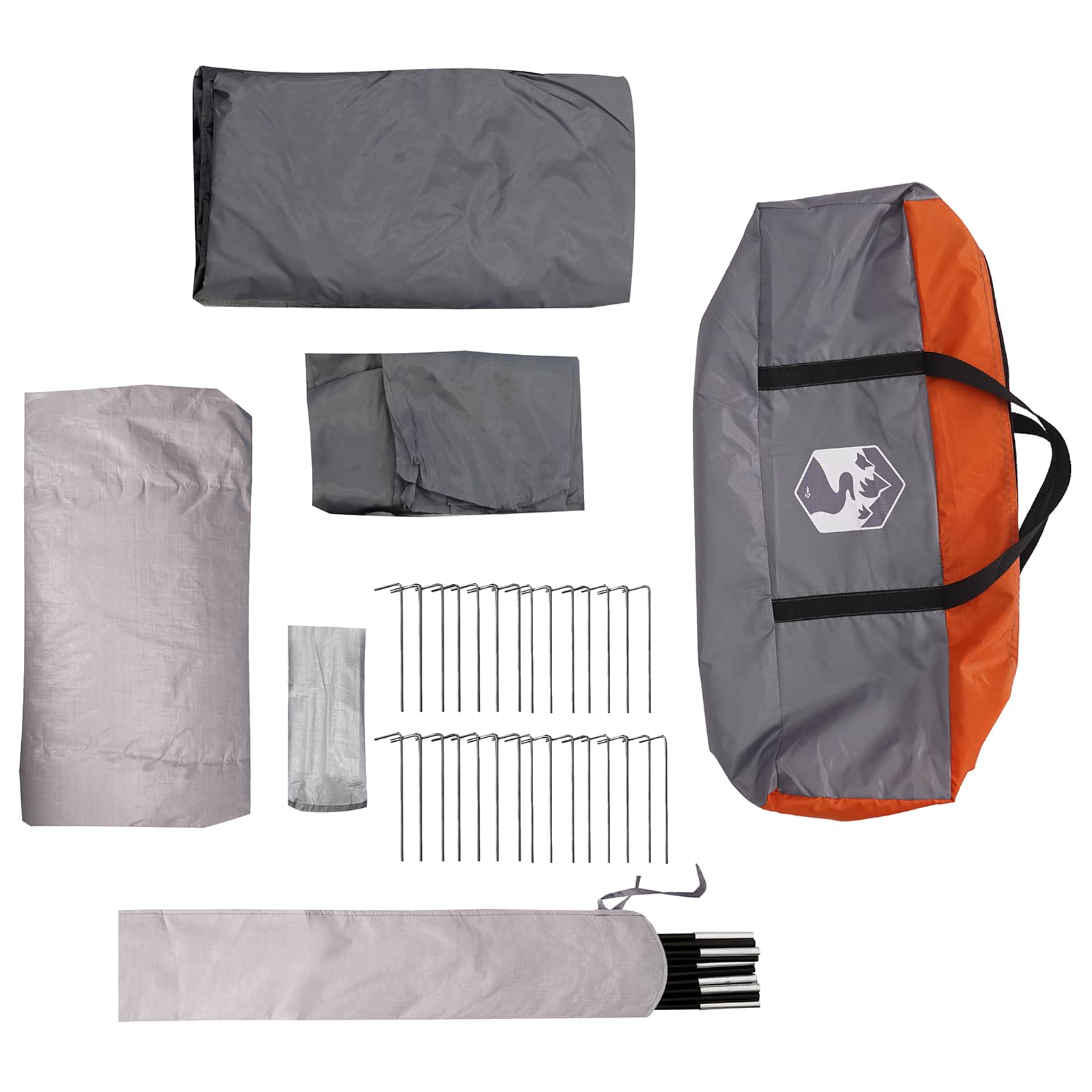 vidaXL Tunnel Tent 560 x 395 x 212 cm Grey and Orange