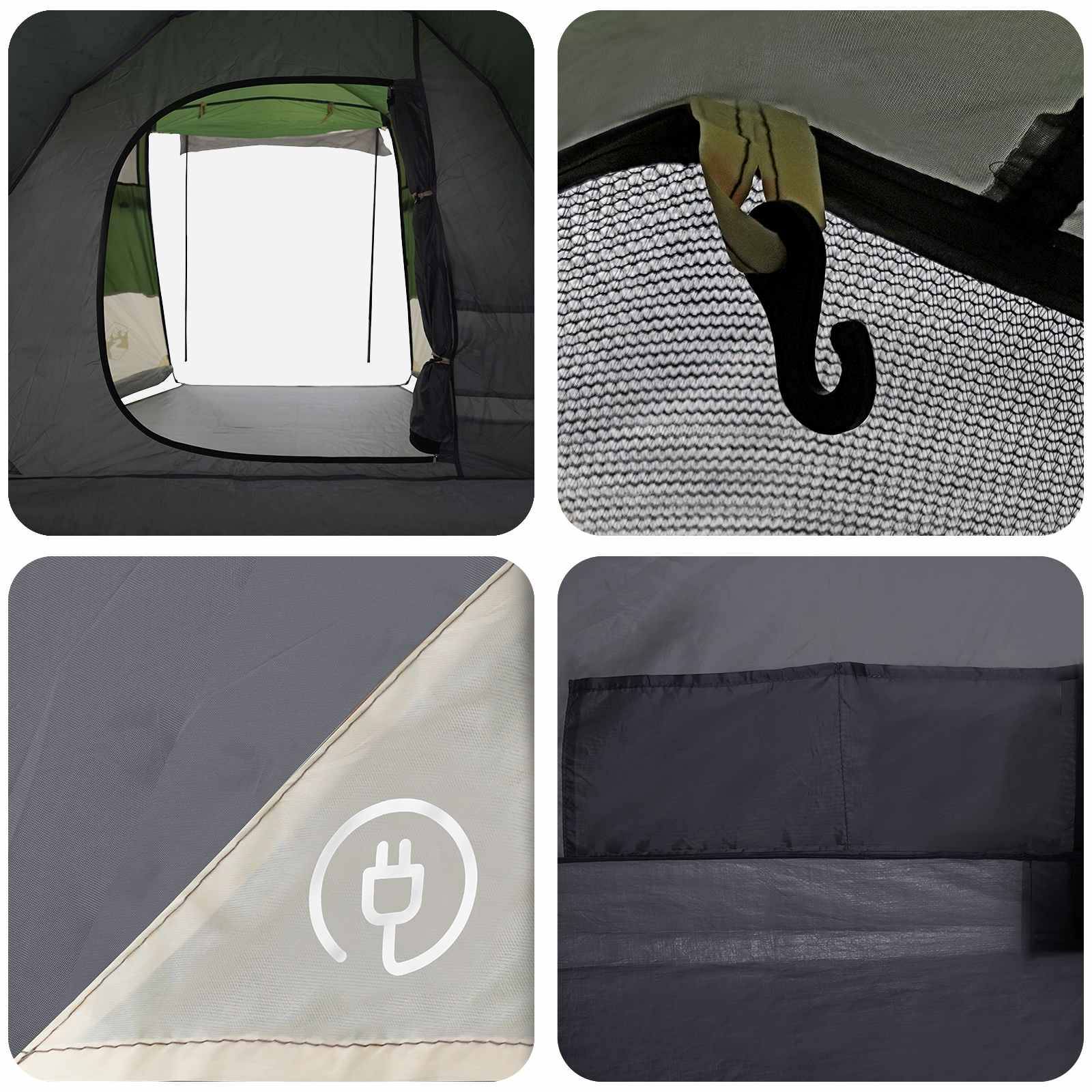 vidaXL Tunnel Tent Green 390 x 215 x 152 cm
