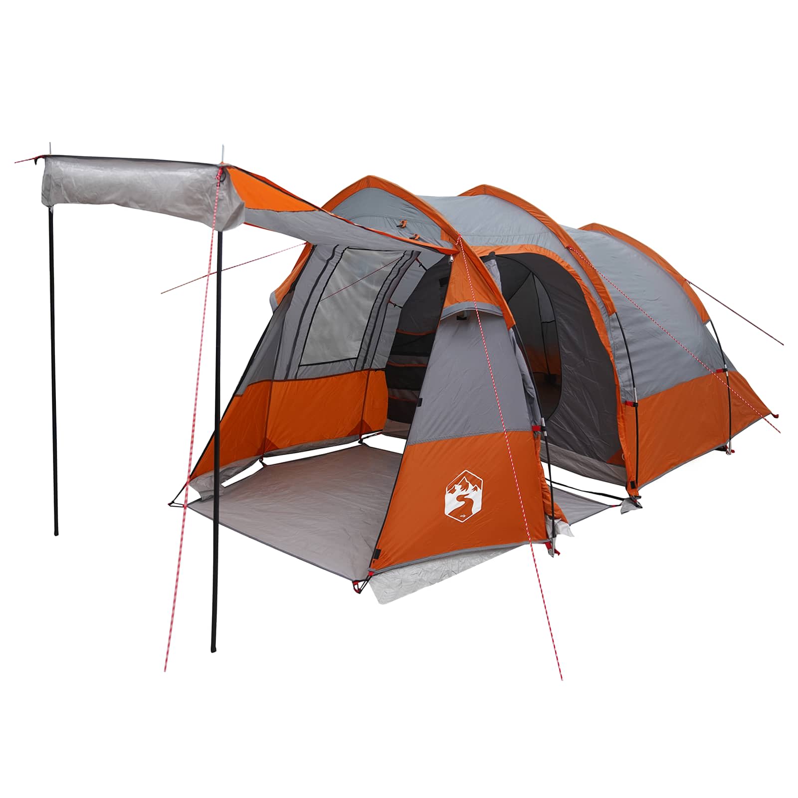 vidaXL Tunnel Tent Grey and Orange 390 x 215 x 152 cm