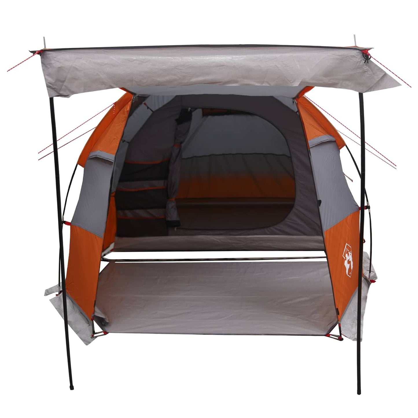 vidaXL Tunnel Tent Grey and Orange 390 x 215 x 152 cm