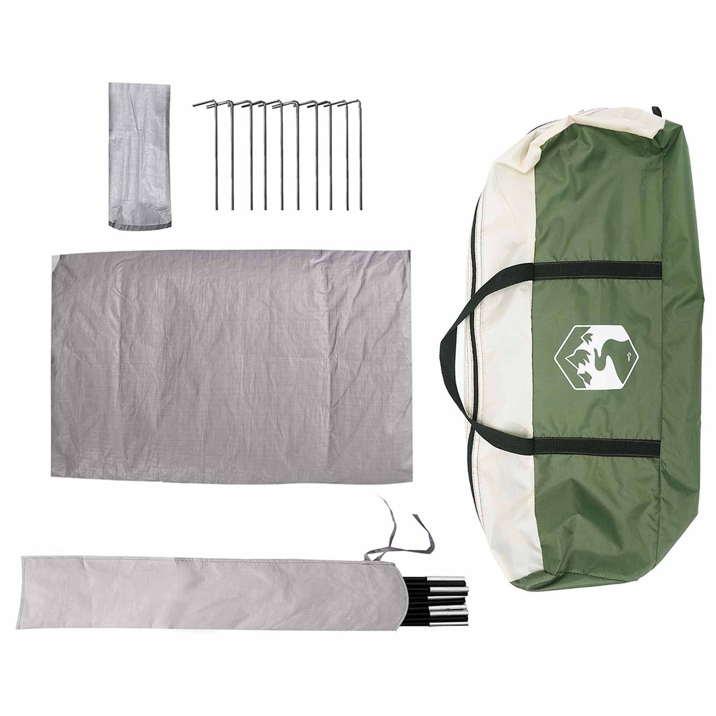 vidaXL Party Tent 4-Person Green 185T Polyester with PU Coating