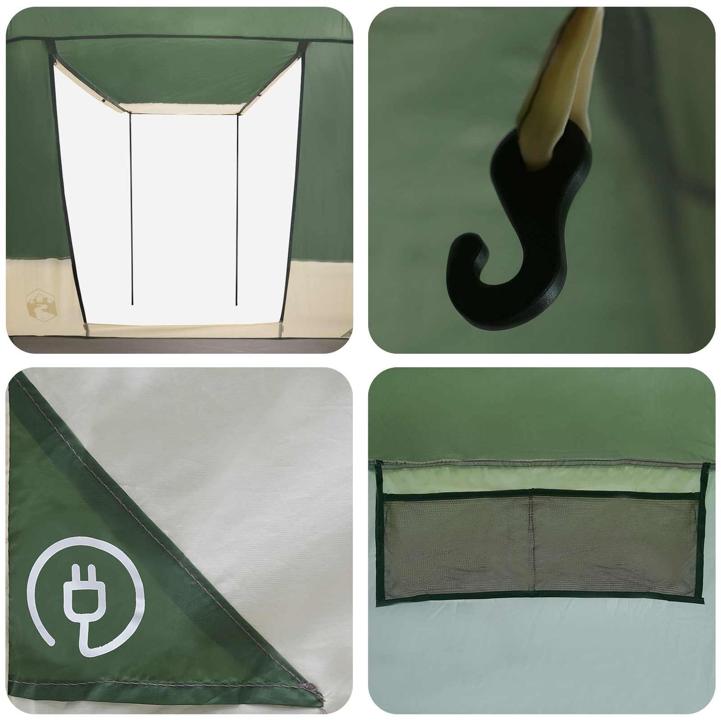 vidaXL Party Tent 4-Person Green 185T Polyester with PU Coating