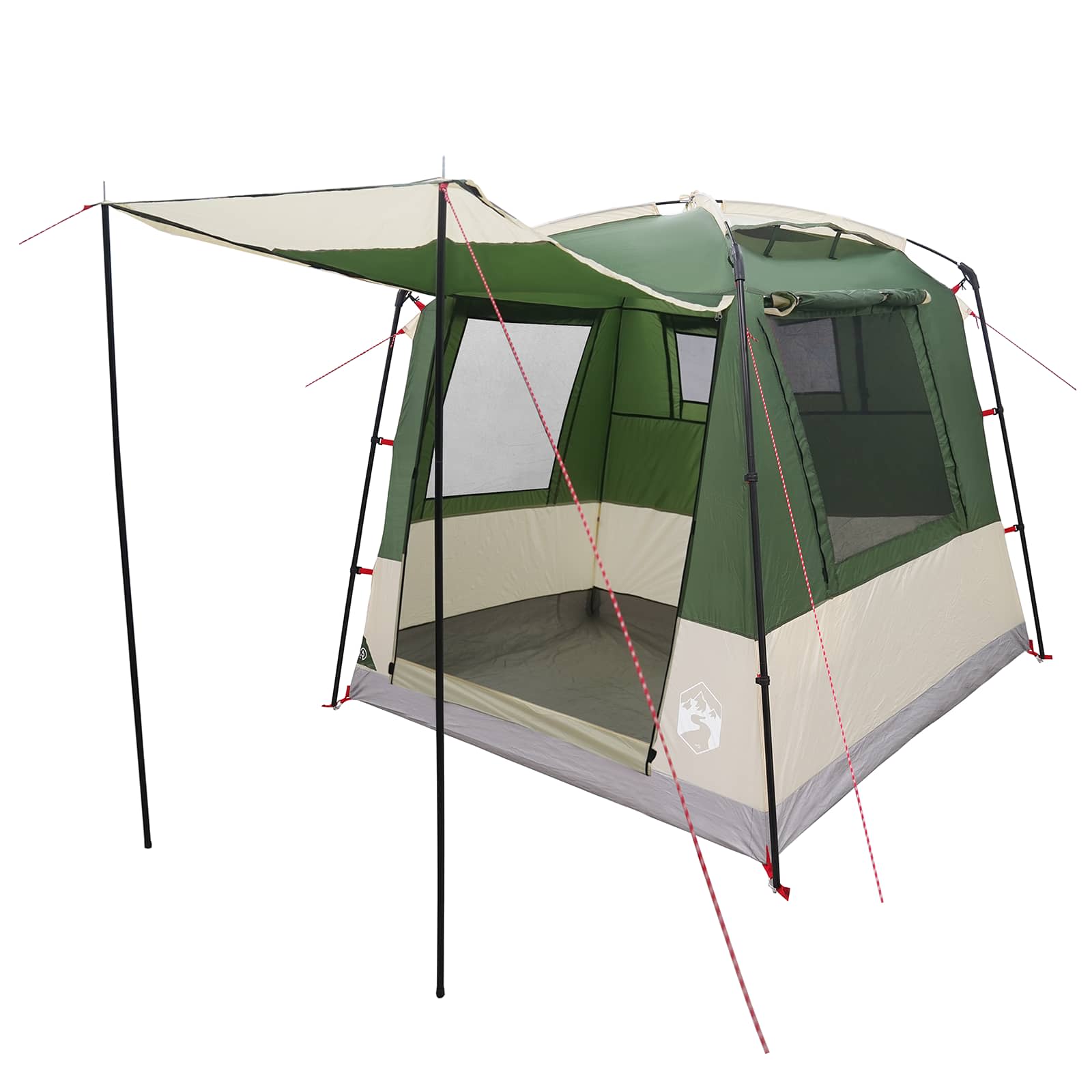 vidaXL Party Tent 4-Person Green 185T Polyester with PU Coating