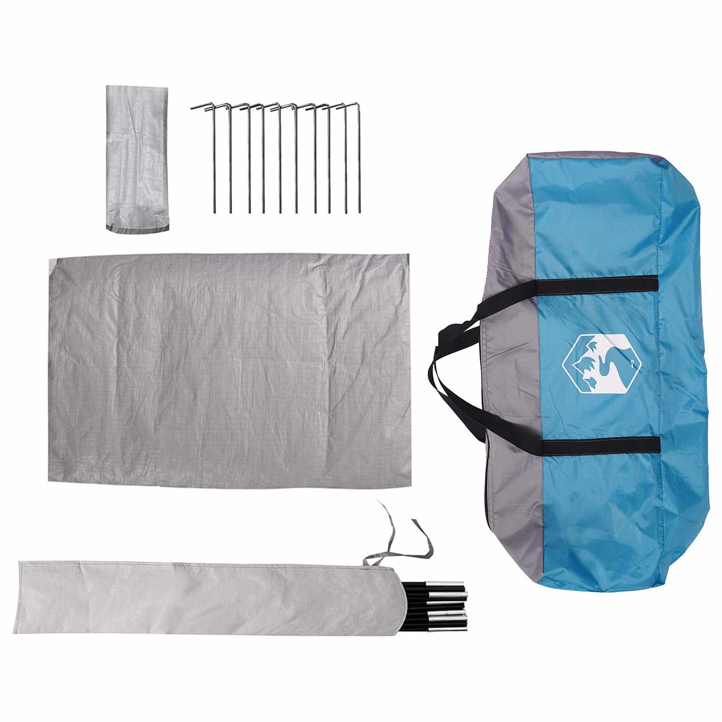 vidaXL Party Tent 4-Person Blue 185T Polyester with PU Coating