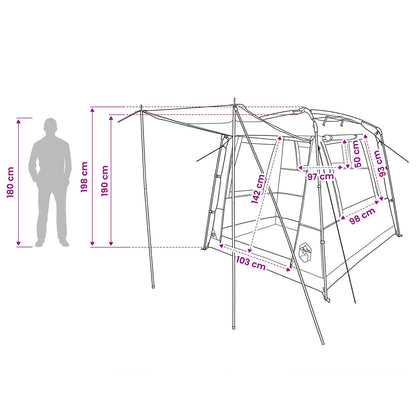 vidaXL Party Tent 4-Person Blue 185T Polyester with PU Coating