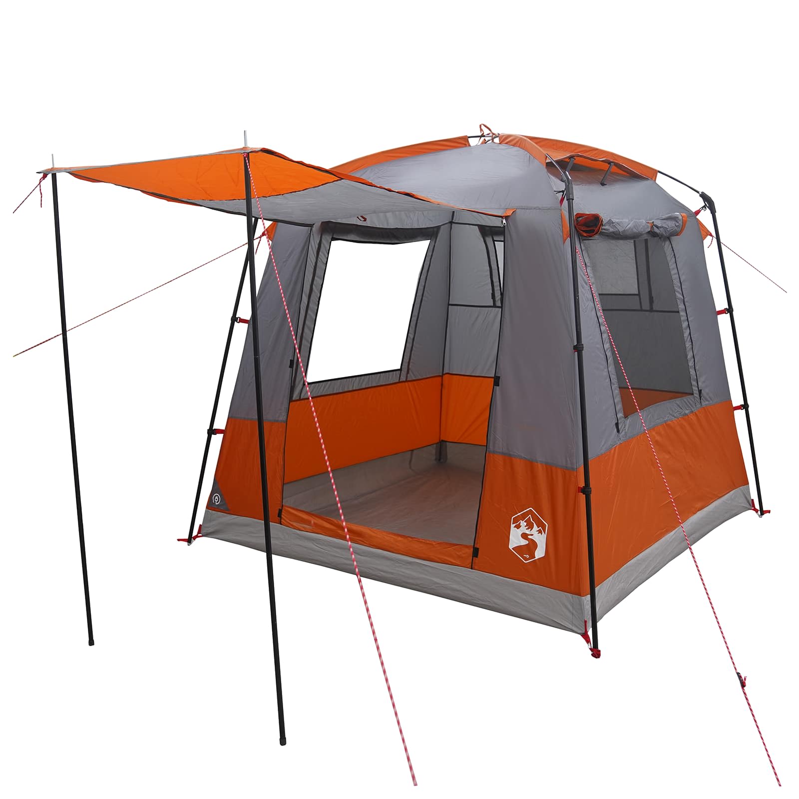 vidaXL Party Tent 4-Person Grey and Orange