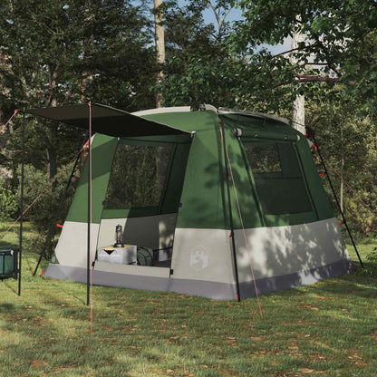 vidaXL Party Tent 10-Person Green 185T Polyester with PU Coating
