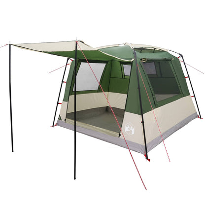 vidaXL Party Tent 10-Person Green 185T Polyester with PU Coating