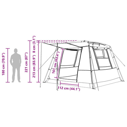 vidaXL Party Tent 10-Person Green 185T Polyester with PU Coating
