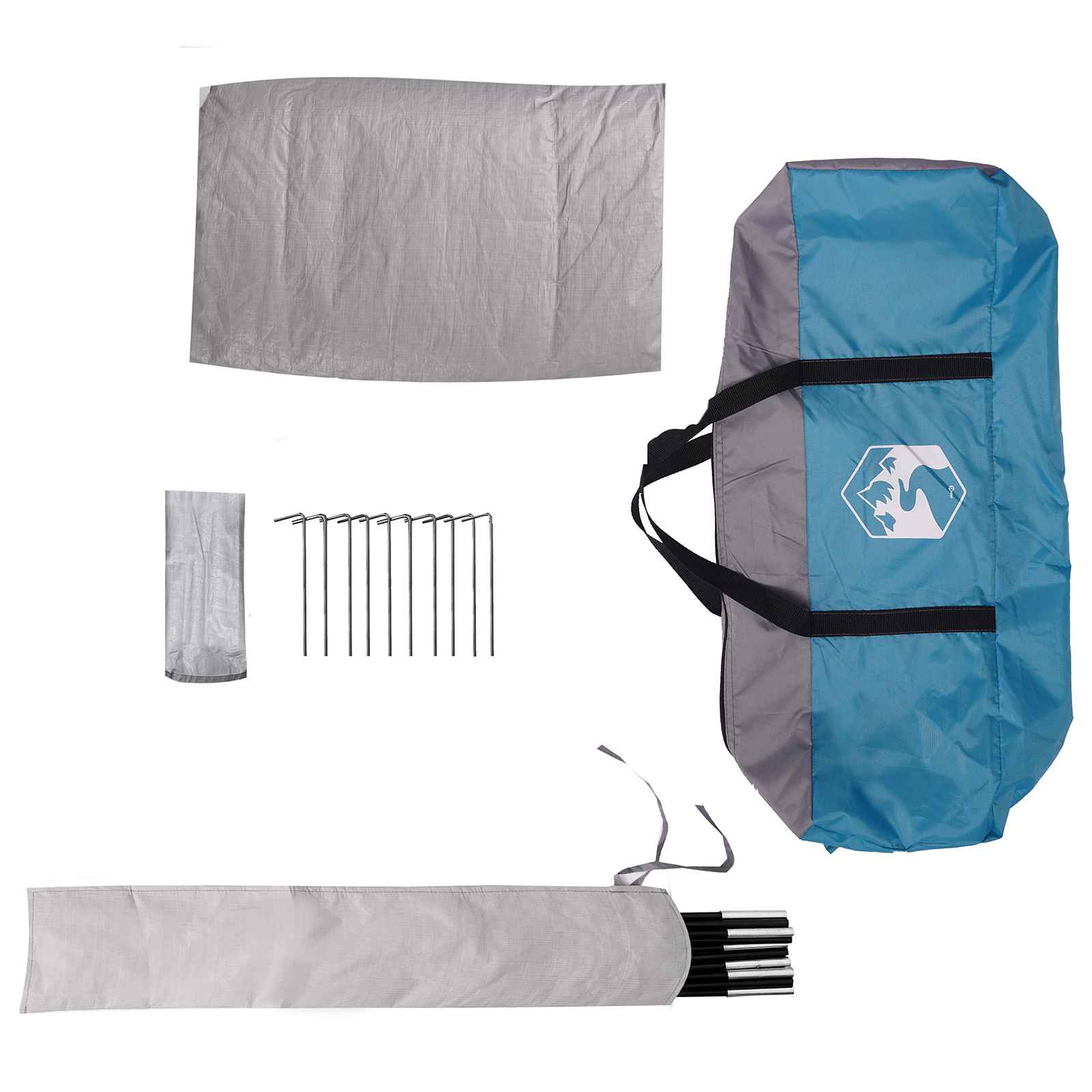vidaXL Party Tent 10-Person Blue 185T Polyester with PU Coating