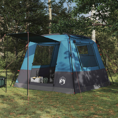 vidaXL Party Tent 10-Person Blue 185T Polyester with PU Coating