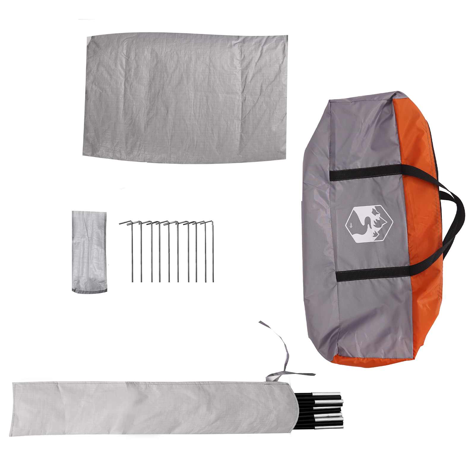 vidaXL Party Tent 10-Person Grey and Orange