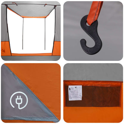 vidaXL Party Tent 10-Person Grey and Orange