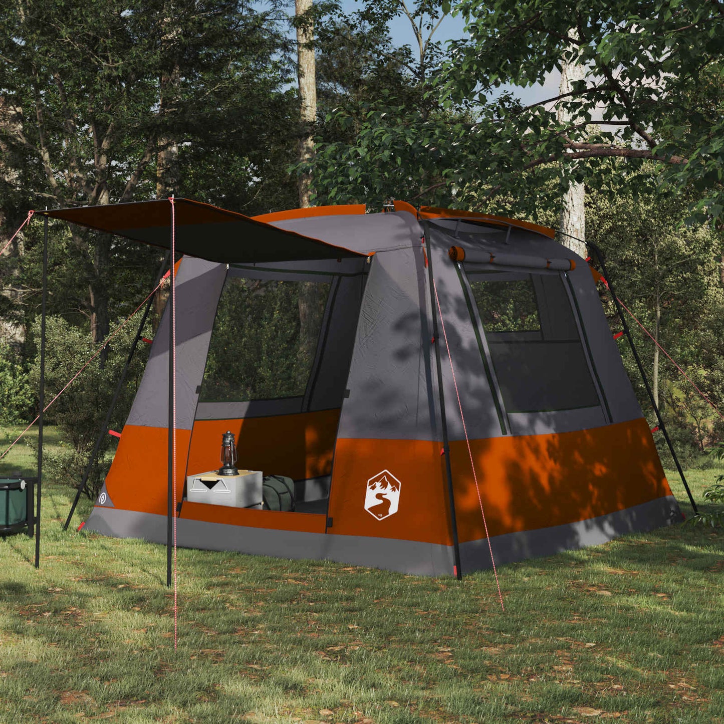 vidaXL Party Tent 10-Person Grey and Orange