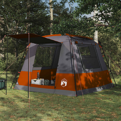 vidaXL Party Tent 10-Person Grey and Orange