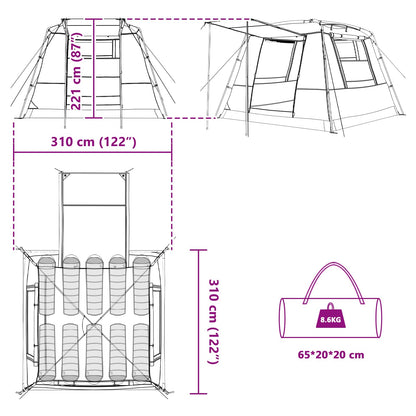 vidaXL Party Tent 10-Person Grey and Orange