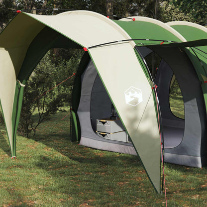 vidaXL Tunnel Tent 4-Person Green 185T Polyester with PU Coating - 382 x 262 x 214 cm
