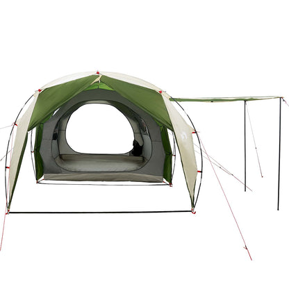 vidaXL Tunnel Tent 4-Person Green 185T Polyester with PU Coating - 382 x 262 x 214 cm