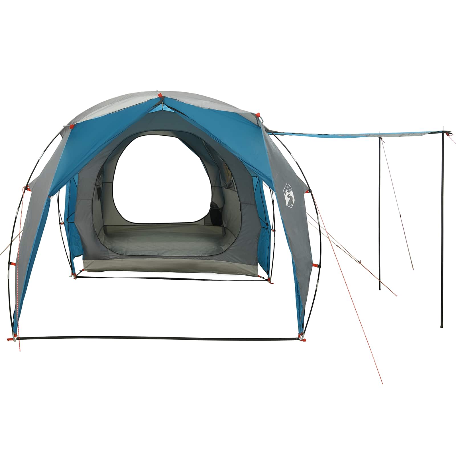 vidaXL Tunnel Tent 4-Person Blue 185T Polyester with PU Coating - 382 x 262 x 214 cm