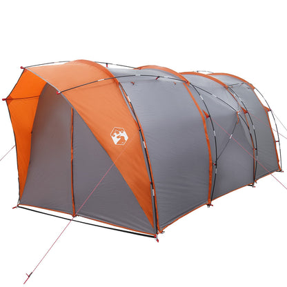 vidaXL Tunnel Tent 4-Person Grey and Orange - 382 x 262 x 214 cm