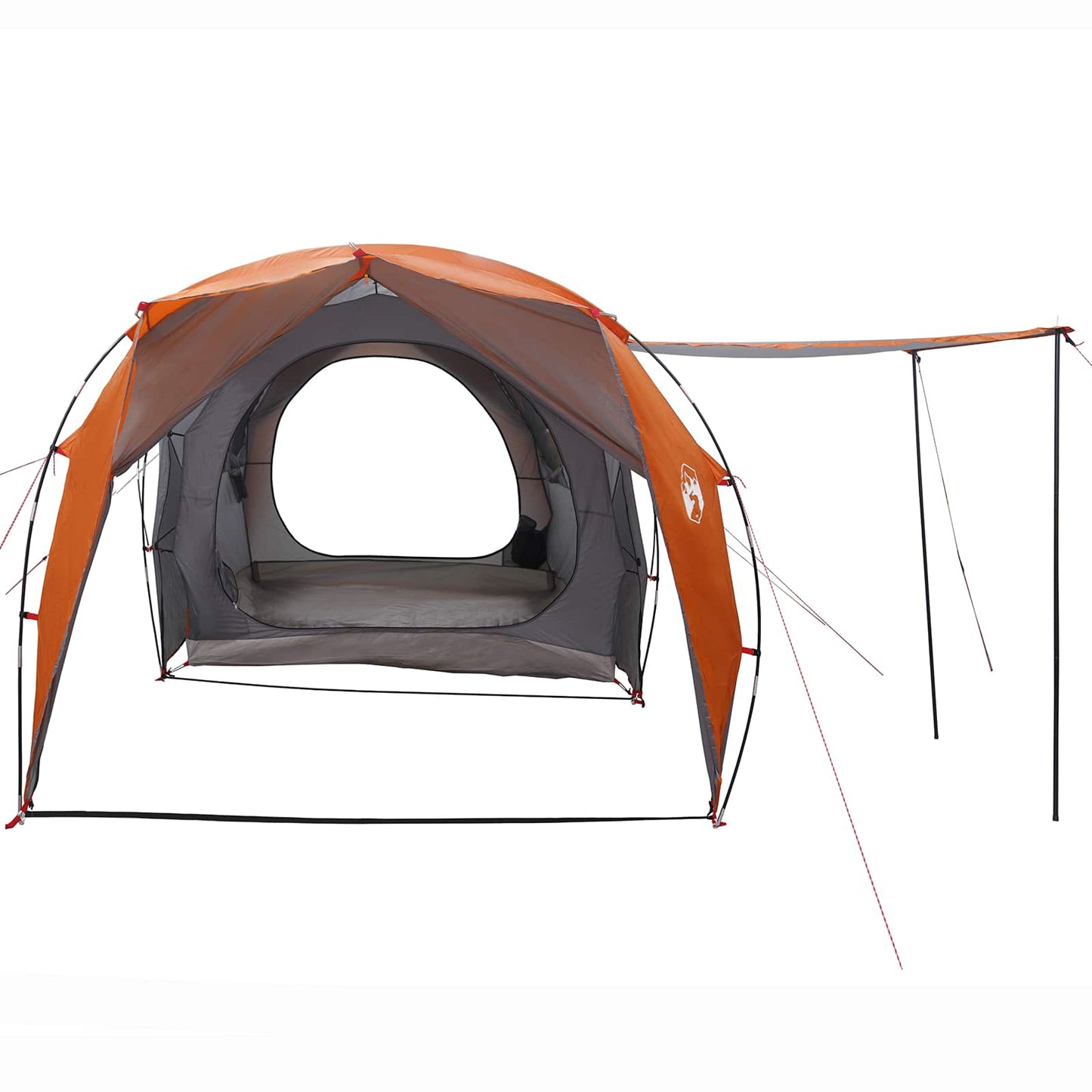 vidaXL Tunnel Tent 4-Person Grey and Orange - 382 x 262 x 214 cm