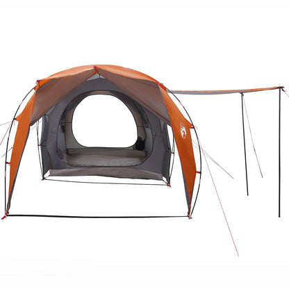 vidaXL Tunnel Tent 4-Person Grey and Orange - 382 x 262 x 214 cm