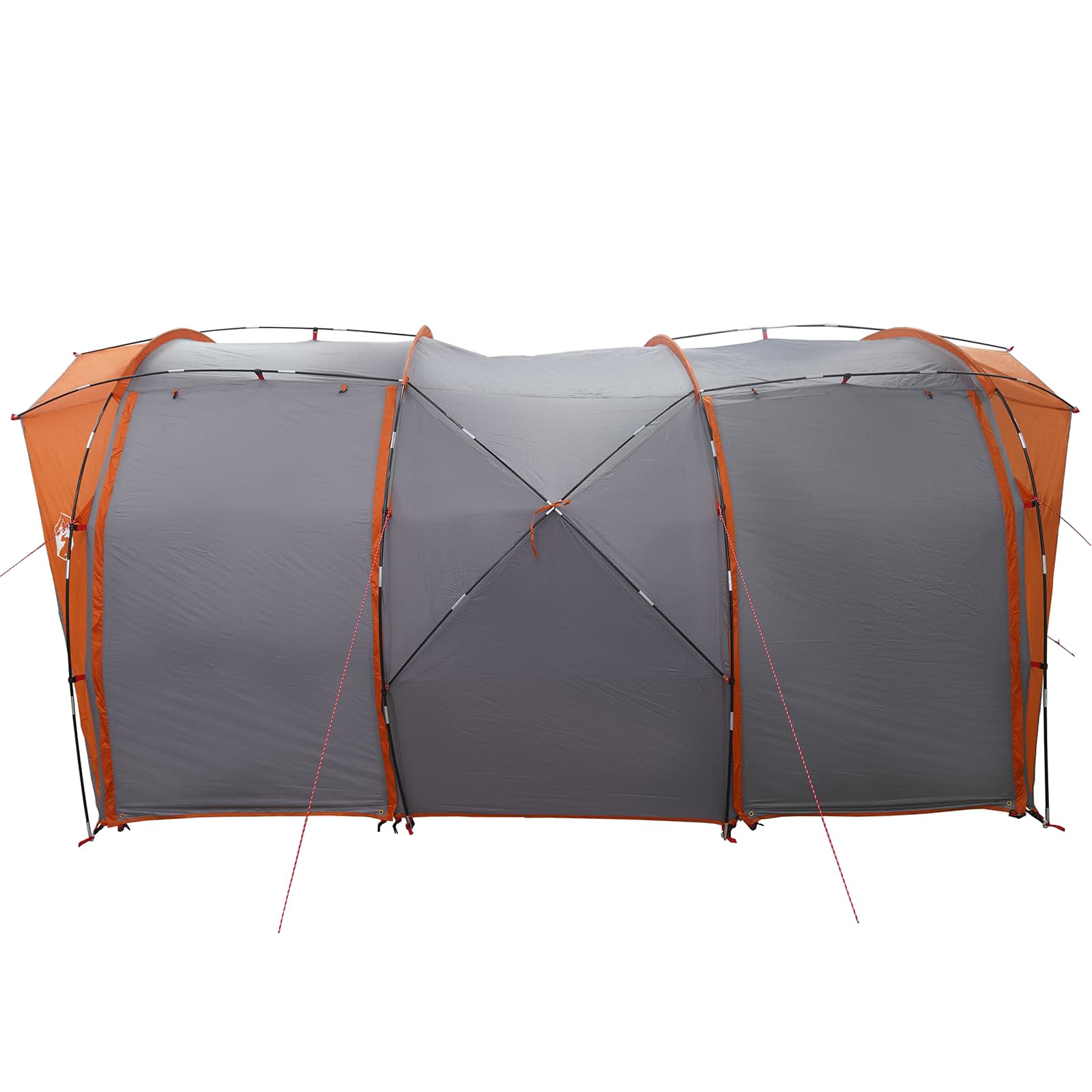 vidaXL Tunnel Tent 4-Person Grey and Orange - 382 x 262 x 214 cm