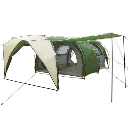 vidaXL Tunnel Tent 6-Person Green 185T Polyester with PU Coating - 562 x 265 x 216 cm