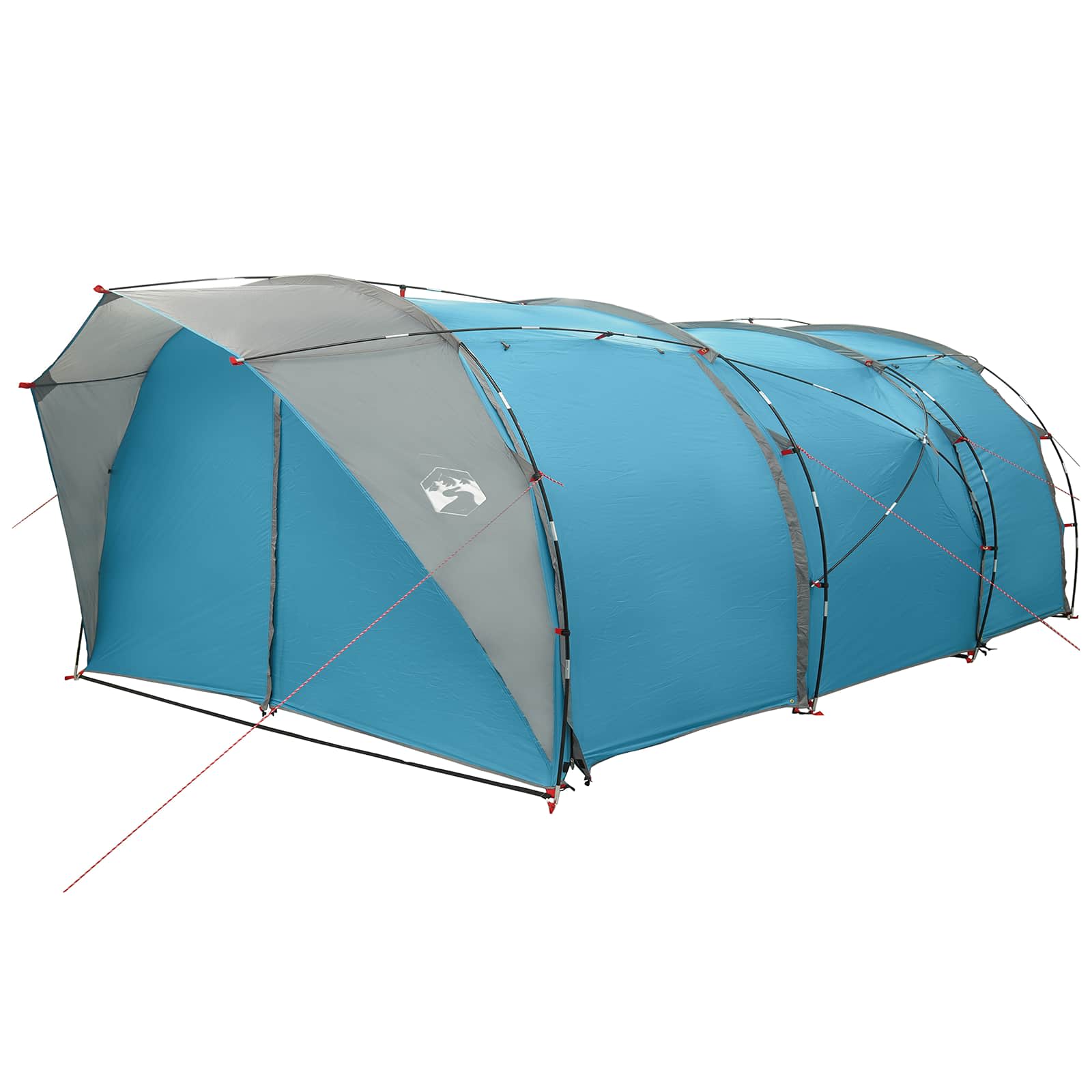 vidaXL Tunnel Tent 6-Person Blue 185T Polyester with PU Coating - 562 x 265 x 216 cm