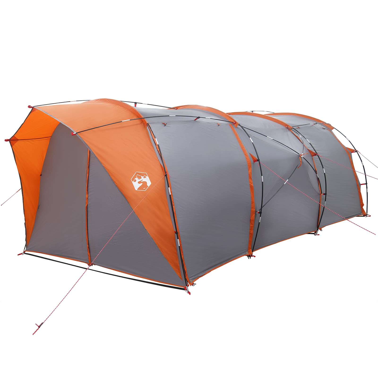 vidaXL Tunnel Tent 6-Person Grey and Orange - 562 x 265 x 216 cm