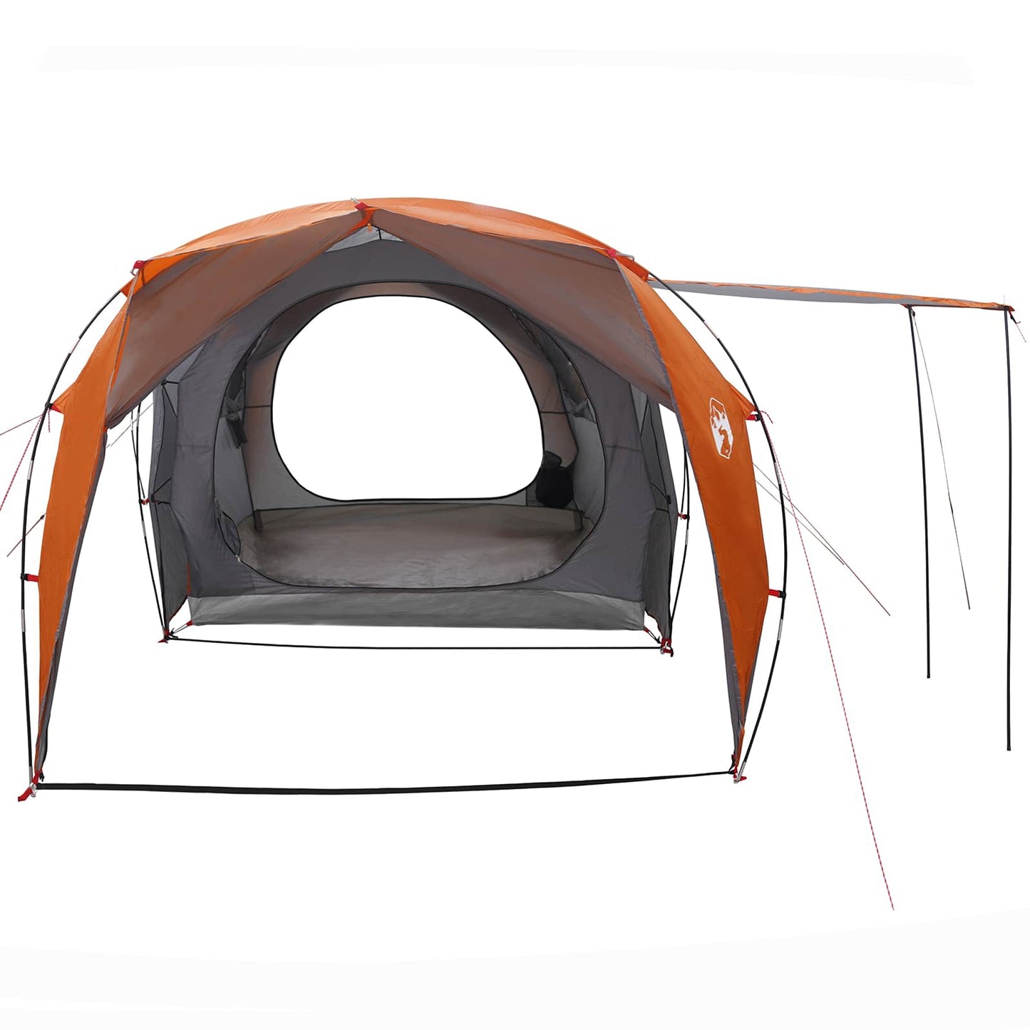 vidaXL Tunnel Tent 6-Person Grey and Orange - 562 x 265 x 216 cm