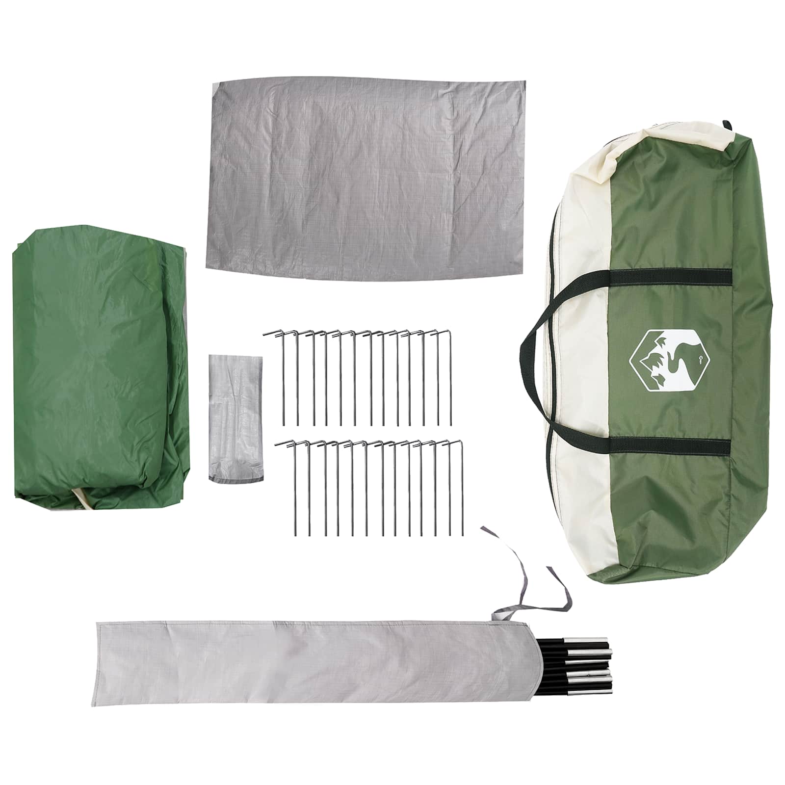 vidaXL Family Tent with Rainfly Water-resistant 18-Person Green