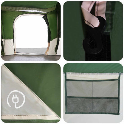 vidaXL Family Tent with Rainfly Water-resistant 18-Person Green