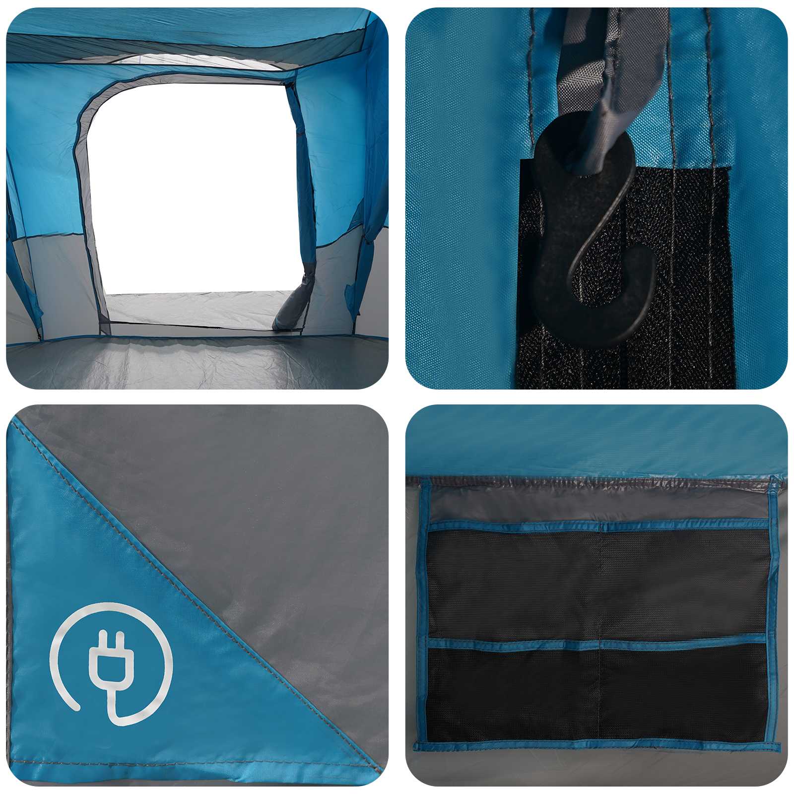 vidaXL Family Tent with Rainfly Water-resistant 18-Person Blue