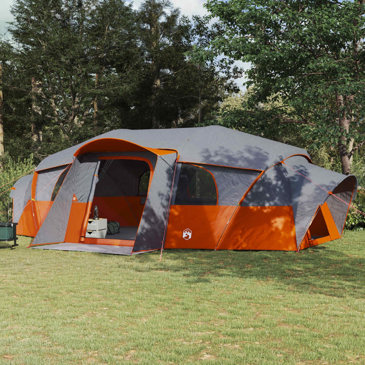 vidaXL Family Tent with Rainfly Water-resistant 18-Person - Grey