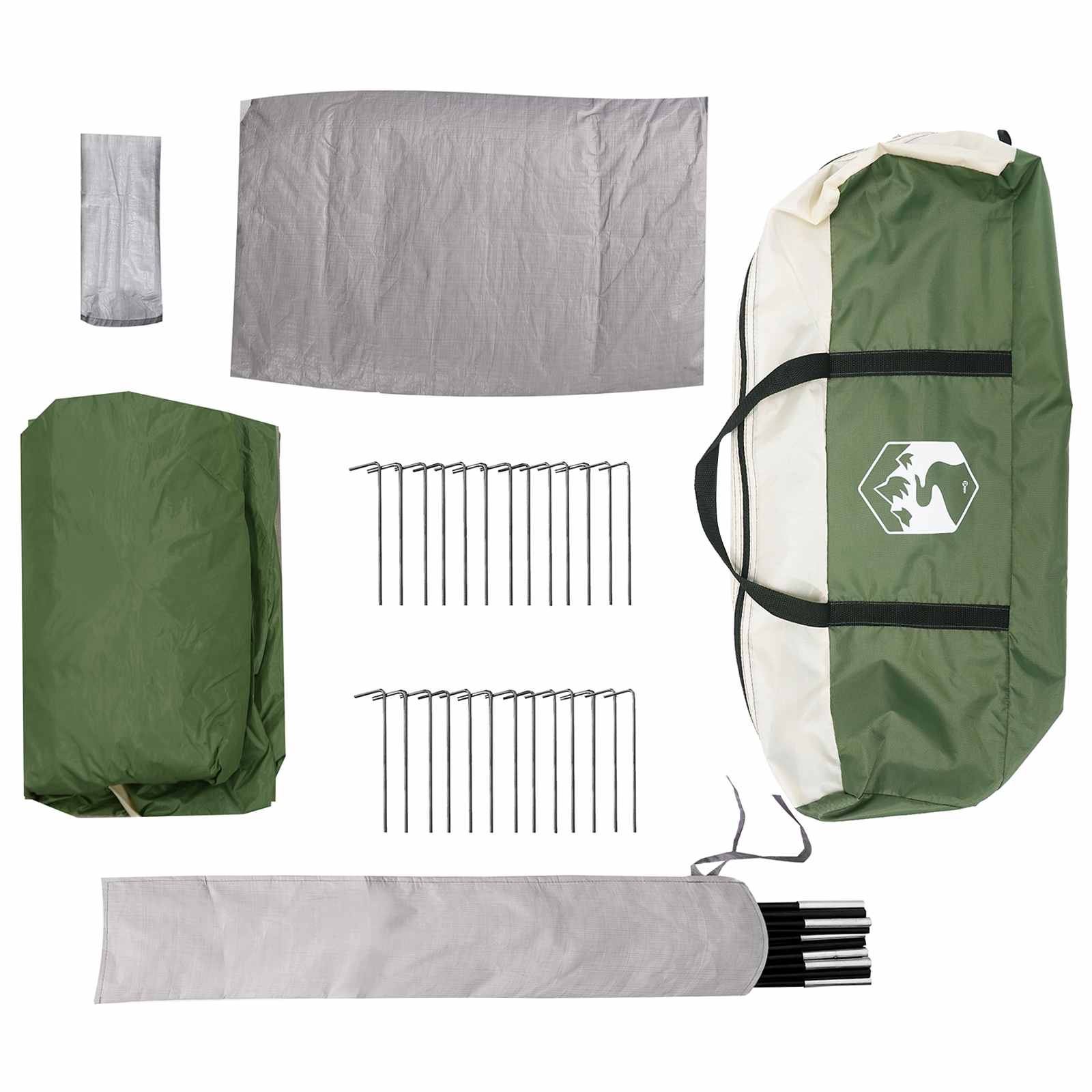 vidaXL Family Tent with Rainfly Water-resistant 10-Person Green