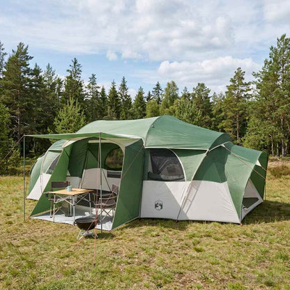 vidaXL Family Tent with Rainfly Water-resistant 10-Person Green