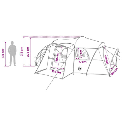 vidaXL Family Tent with Rainfly Water-resistant 10-Person Green