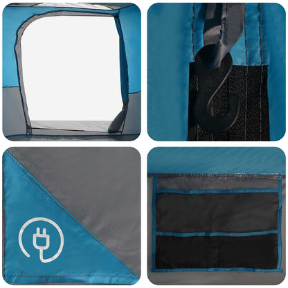 vidaXL Family Tent with Rainfly Water-resistant 10-Person Blue